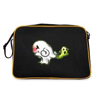 Ghost Farts A Spirit Fart Halloween - Retro Tasche - Schwarz/Gold - Hinten