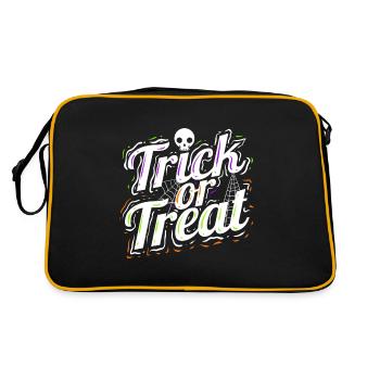 Trick Or Treat Spiderweb Halloween - Retro Tasche - Schwarz/Gold - Hinten