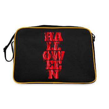 Lettres rouge sang et gouttes donnant la parole - Sac Retro - noir/or - Dos
