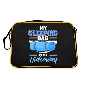 Camping Bergpfad Abenteuer Wanderer - Retro Tasche - Schwarz/Gold - Hinten