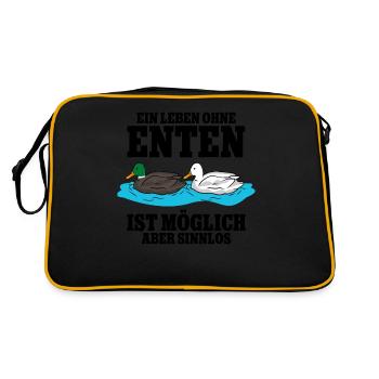 Enten - Retro Tasche - Schwarz/Gold - Hinten