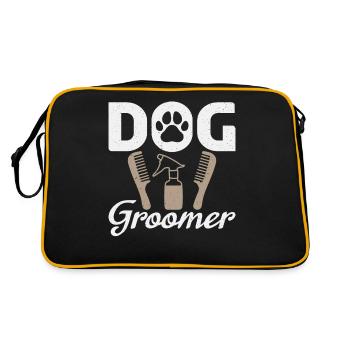 Chemise de toiletteur professionnel pour chien pour hommes Funnier - Sac Retro - noir/or - Dos