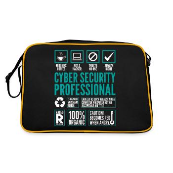 Cyber Security Professional Fakten Coding Hacker - Retro Tasche - Schwarz/Gold - Hinten