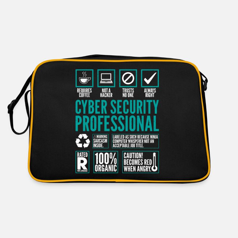 Cyber Security Professional Fakten Coding Hacker - Retro Tasche - Schwarz/Gold
