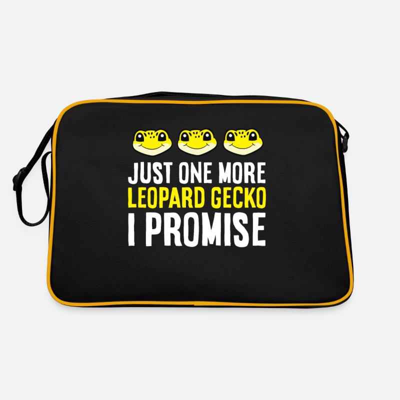 Nur noch ein Leopardgecko Reptil Haustier - Retro Tasche - Schwarz/Gold