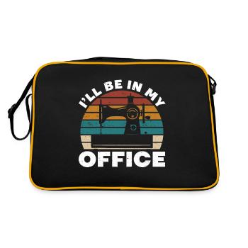 Je serai dans mon bureau couturière de machine à coudre - Sac Retro - noir/or - Dos