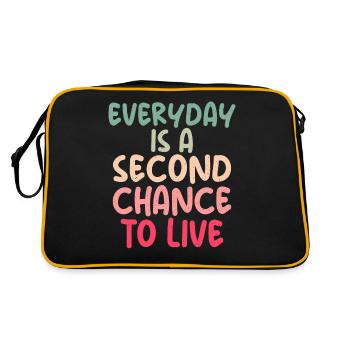 Jeder Tag Ist Die Zweite Chance, Ein Farbenfrohes - Retro Tasche - Schwarz/Gold - Hinten