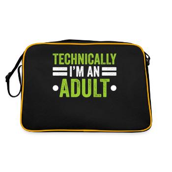 Technisch Gesehen Bin Ich Ein Erwachsener Pubertät - Retro Tasche - Schwarz/Gold - Hinten