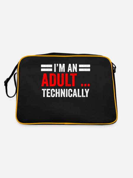 I Am An Adult Technically Adult - Retro Bag - black/gold - Back