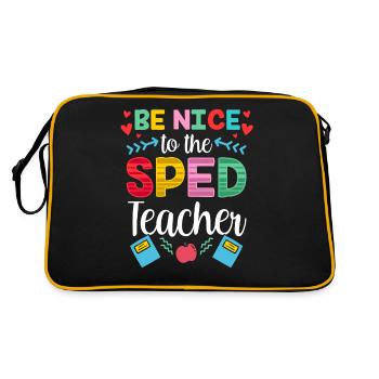 Seien Sie Nett Zum Sped Lehrer Sonderpädagogik - Retro Tasche - Schwarz/Gold - Hinten