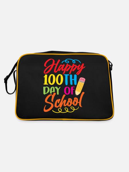 Happy 100 School Day Sweet 100 Days Team - Retro Bag - black/gold - Back