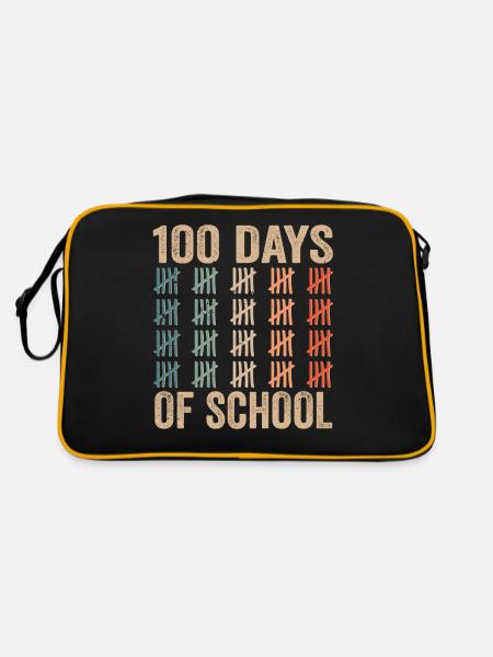 100 jours d’école Dictons Drôle d’équipe Douce - Sac Retro - noir/or - Dos