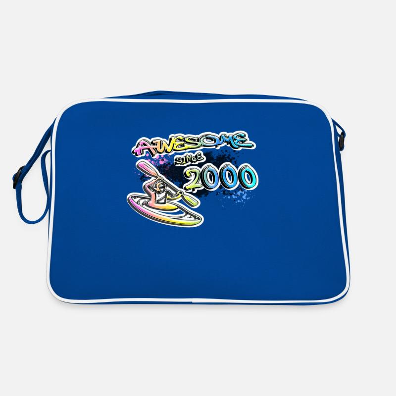 Awesome since 2000. Kajak, Kajakfahrer. Graffiti Retro Tasche