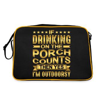 If Drinking On The Porch Counts Then Yes - Retro Bag - black/gold - Back