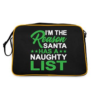 I'm The Reason Santa Has A Naughty List 2 - Retro Tasche - Schwarz/Gold - Hinten