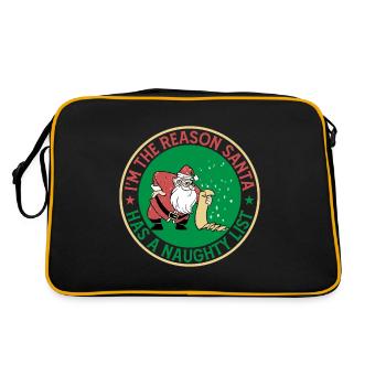 I'm The Reason Santa Has A Naughty List - Retro Tasche - Schwarz/Gold - Hinten