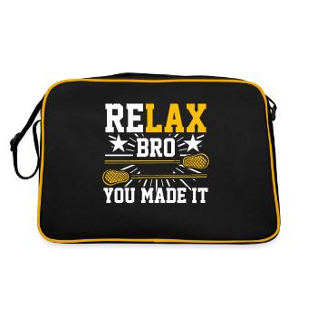 Funny Lacrosse Verteidiger - Retro Tasche - Schwarz/Gold - Hinten