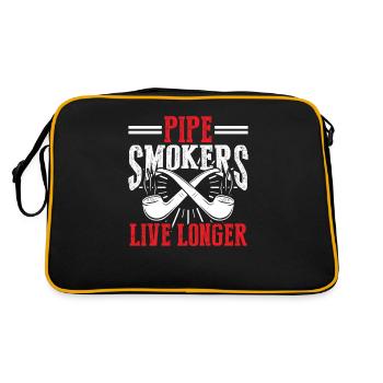 Rauchen Tabak Pfeife Rauchen Zigarre Lover - Retro Tasche - Schwarz/Gold - Hinten