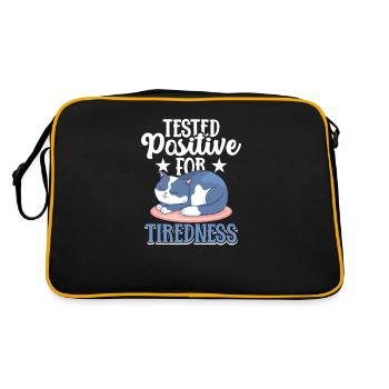Tired cat tested positive for fatigue - Retro Bag - black/gold - Back
