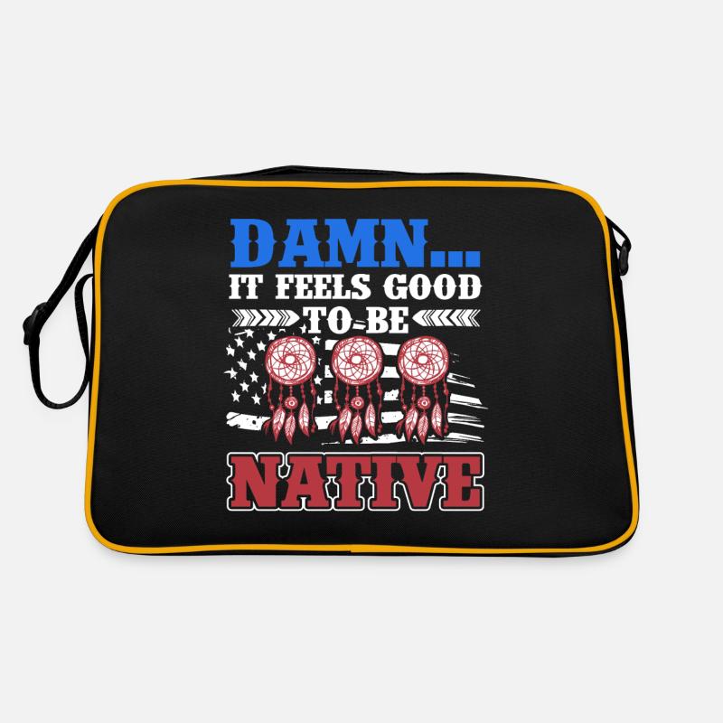 American Flag Patriotic Native Americans A Retro Bag