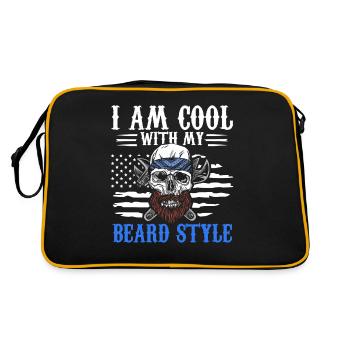 Patriotic Goatbeard Bearded Man - Retro Bag - black/gold - Back