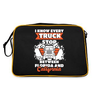 Driving Truck Stop Florida California - Retro Bag - black/gold - Back
