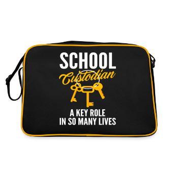 Concierge d’école personnage clé de la vie - Sac Retro - noir/or - Dos