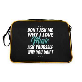 Don't ask me why I love music - Retro Bag - black/gold - Back