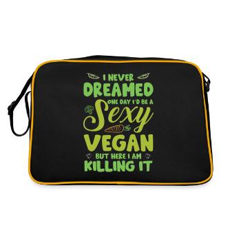 Bien-être animal végétalien Drôle dire végétarien végétalien - Sac Retro - noir/or - Dos