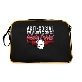 Wing Chun Anti-Social Mais Combattant Volontaire Kung Fu - Sac Retro - noir/or - Dos