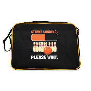 Strike Loading Please Wait Bowling Bowler - Retro Tasche - Schwarz/Gold - Hinten