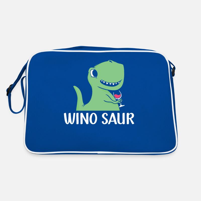 Winosaurus Dinosaur Wine Drinking Winosaur Wine Retro Tasche