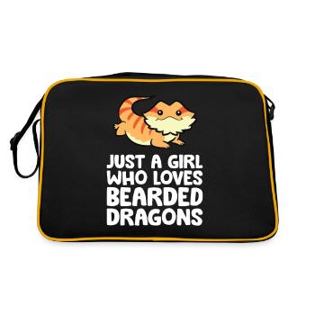 Lézard dragon barbu Seulement une fille qui - Sac Retro - noir/or - Dos