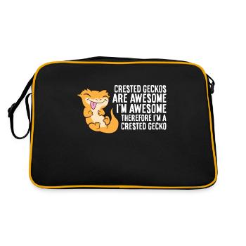 Crested Geckos Are Awesome Im Awesome Im A - Retro Bag - black/gold - Back