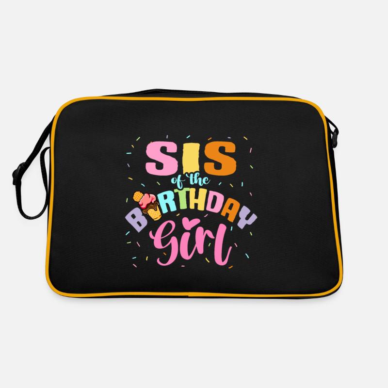 Schwester Geburtstagskind Happy B-Day Eiscreme Retro Tasche