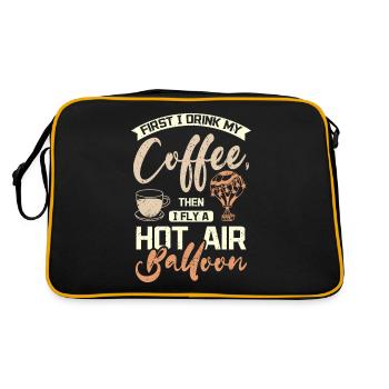 Coffee and fly hot air balloon - Retro Bag - black/gold - Back
