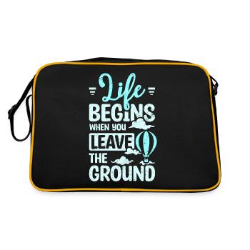 Life begins when you leave the ground balloon - Retro Bag - black/gold - Back