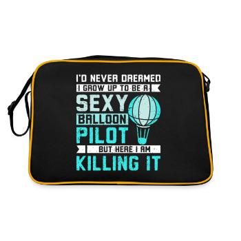 Sexy hot air balloon pilot - Retro Bag - black/gold - Back