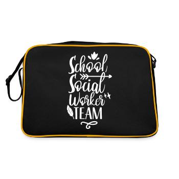 Équipe de travailleur social scolaire École de travail social - Sac Retro - noir/or - Dos