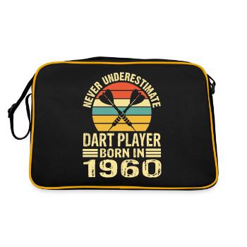 Ne sous-estimez jamais le joueur de fléchettes né en 1960 - Sac Retro - noir/or - Dos