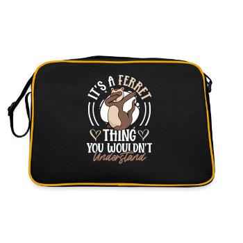 Furet Weasel Animal de compagnie - Sac Retro - noir/or - Dos