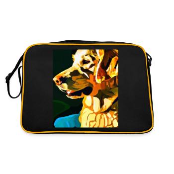 Golden Retriever Portrait Cubisme Chien - Sac Retro - noir/or - Dos