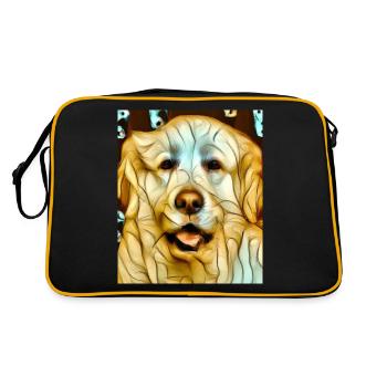 Golden Retriever Portrait Cubisme Chien - Sac Retro - noir/or - Dos