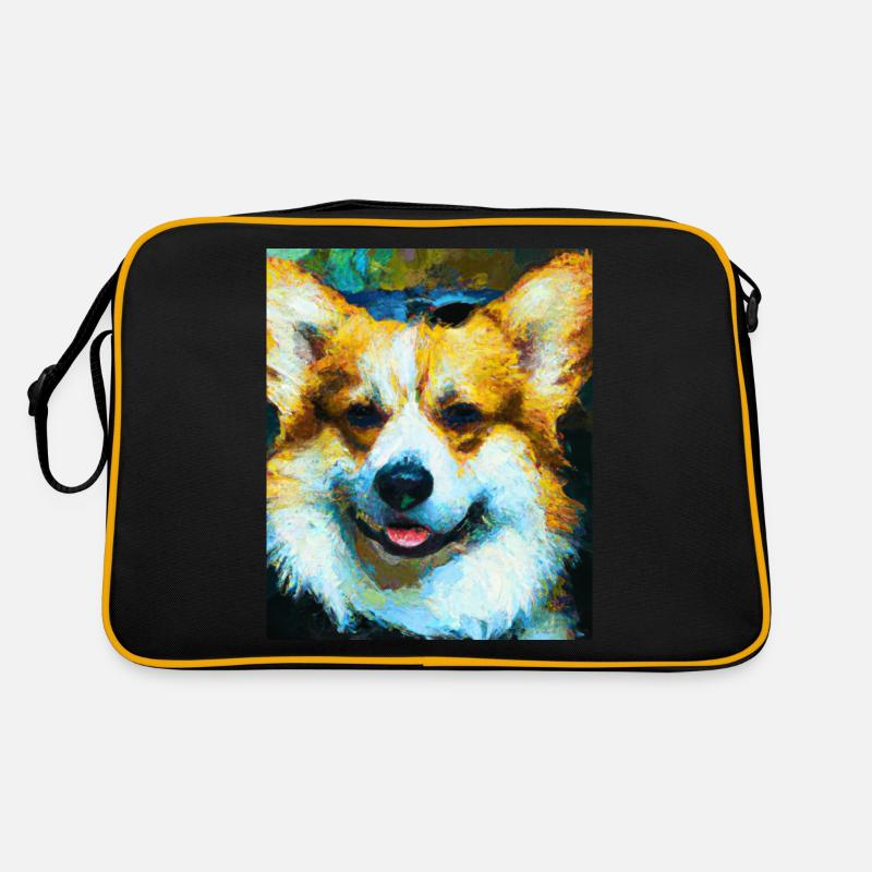Corgi Portrait Vincent Van Gogh Style Chien Sac Retro