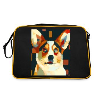 Corgi Portrait Cubisme Chien - Sac Retro - noir/or - Dos