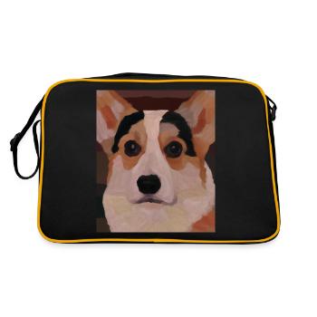 Corgi Portrait Cubisme Chien - Sac Retro - noir/or - Dos
