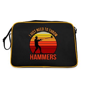 I just have to throw hammers - Retro Bag - black/gold - Back