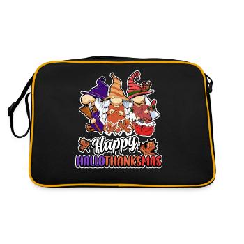 Hallothanksmas Trois Gnomes Halloween Noël - Sac Retro - noir/or - Dos