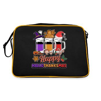 Hallothanksmas Bière Halloween Noël - Sac Retro - noir/or - Dos