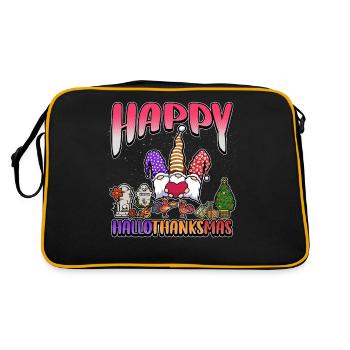 Hallothanksmas Trois Gnomes Halloween Noël - Sac Retro - noir/or - Dos